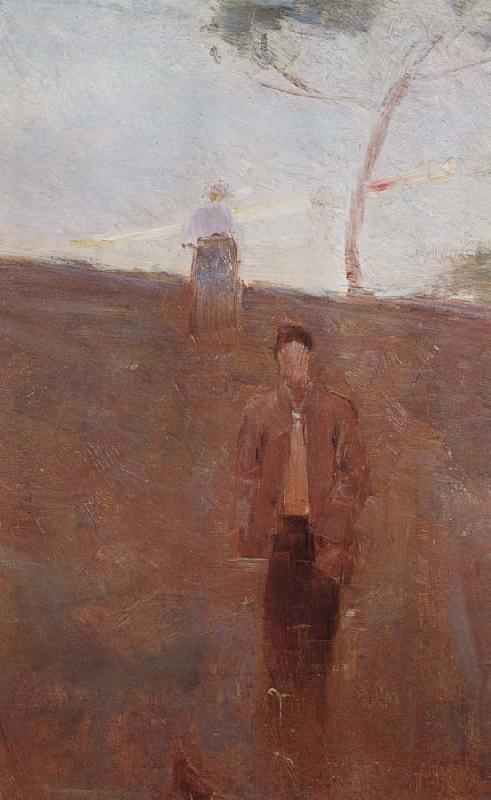 Arthur streeton Figures on a hillside,twilight oil painting image